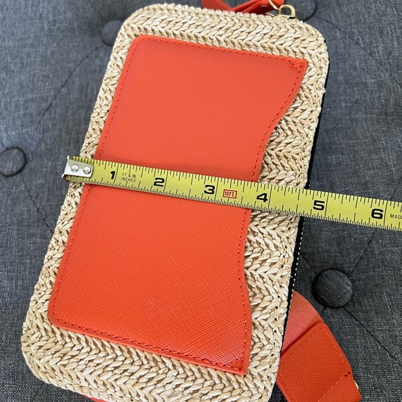 Helena Straw Crossbody Bag With Faux Leather Paneling - Picture 12 of 15